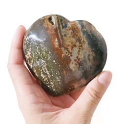 Madagascar Ocean Jasper Heart Stone (8cm-9cm) | Crystal Factory
