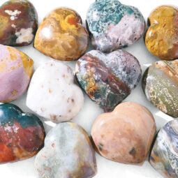 Madagascar Ocean Jasper Heart Stone (8cm-9cm) | Crystal Factory