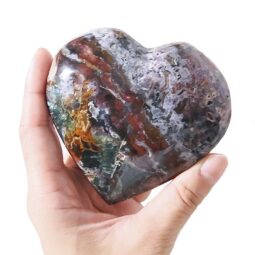 Madagascar Ocean Jasper Heart Stone (8cm-9cm) | Crystal Factory