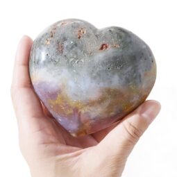 Madagascar Ocean Jasper Heart Stone (8cm-9cm) | Crystal Factory