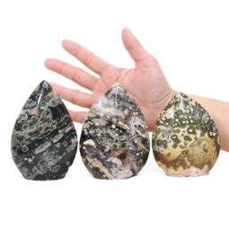Madagascar Ocean Jasper Teardrop Crystal Point Set 3 Pieces K1200 | Crystal Factory