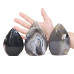 Madagascar Orca Agate Teardrop Crystal Point Set 3 Pieces K1197 | Crystal Factory