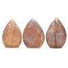Madagascar Peach Moonstone Teardrop Crystal Point Set 3 Pieces K1196 | Crystal Factory
