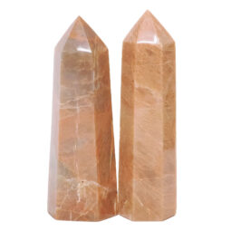 Madagascar Peach Moonstone Terminated Point Set 2 Pieces K1184 | Crystal Factory