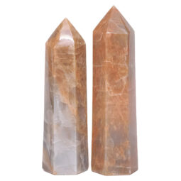 Madagascar Peach Moonstone Terminated Point Set 2 Pieces K1185 | Crystal Factory