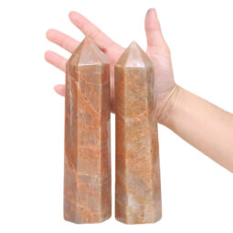 1.60kg Madagascar Peach Moonstone Terminated Point Set 2 Pieces K1186 5 Madagascar Peach Moonstone Terminated Point Set 2 Pieces K1186 | Crystal Factory