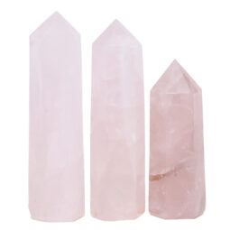 Madagascar Rose Quartz Terminated Point Set 3 Pieces B780 | Crystal Factory