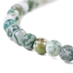 Moss Agate Round Beads Necklace | Crystal Factory