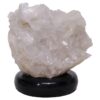 Clear Quartz Druze Lamp on Black Marble Base – White LED Bulb N2260 Crystal Factory