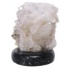 Clear Quartz Druze Lamp on Black Marble Base – White LED Bulb N2261 Crystal Factory