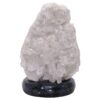 Clear Quartz Druze Lamp on Black Marble Base – White LED Bulb N2262 Crystal Factory