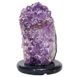 Amethyst Lamp on Marble Base - Purple LED Bulb N2269 | Crystal Factory
