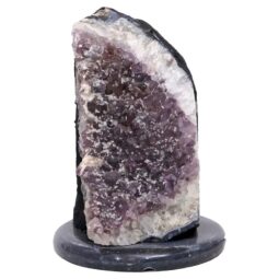 Amethyst Lamp on Marble Base - Purple LED Bulb N2272 | Crystal Factory