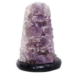 Amethyst Lamp on Marble Base - Purple LED Bulb N2274 | Crystal Factory