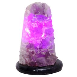 Amethyst Lamp on Marble Base - Purple LED Bulb N2274 | Crystal Factory