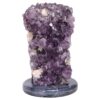 Amethyst Lamp on Marble Base - Purple LED Bulb N2275 | Crystal Factory