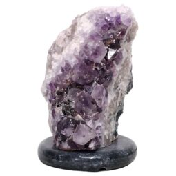 Amethyst Lamp on Marble Base - Purple LED Bulb N2278 | Crystal Factory
