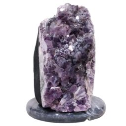 Amethyst Lamp on Marble Base - Purple LED Bulb N2279 | Crystal Factory