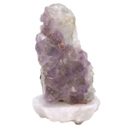 Amethyst Lamp on Quartz Base - Purple LED Bulb N2280 | Crystal Factory