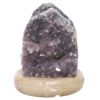 Amethyst Lamp on Marble Base - Purple LED Bulb N2281 | Crystal Factory