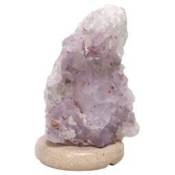 Amethyst Lamp on Marble Base - Purple LED Bulb N2282 | Crystal Factory