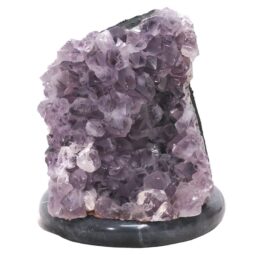 Amethyst Lamp on Marble Base - Purple LED Bulb N2283 | Crystal Factory