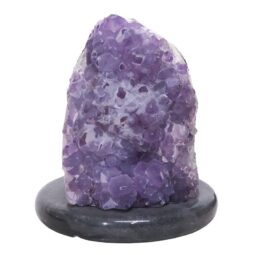 Amethyst Lamp on Marble Base - Purple LED Bulb N2284 | Crystal Factory