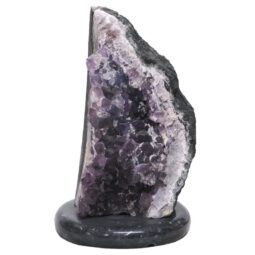 Amethyst Lamp on Marble Base - Purple LED Bulb N2285 | Crystal Factory