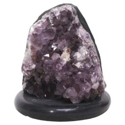 Amethyst Lamp on Marble Base - Purple LED Bulb N2286 | Crystal Factory