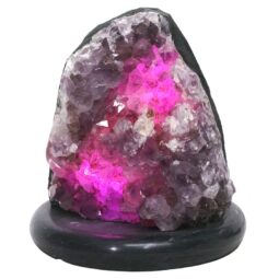 Amethyst Lamp on Marble Base - Purple LED Bulb N2286 | Crystal Factory