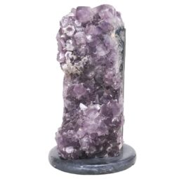 Amethyst Lamp on Marble Base - Purple LED Bulb N2287 | Crystal Factory