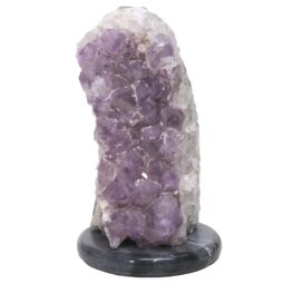 Amethyst Lamp on Marble Base - Purple LED Bulb N2288 | Crystal Factory