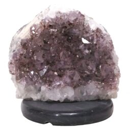 Amethyst Lamp on Marble Base - Purple LED Bulb N2289 | Crystal Factory