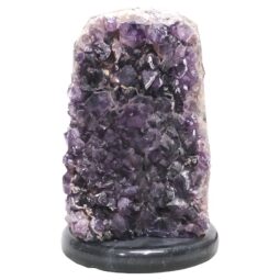Amethyst Lamp on Marble Base - Purple LED Bulb N2290 | Crystal Factory
