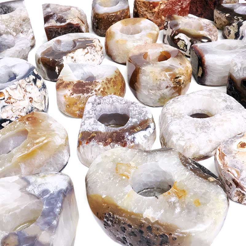 Natural River Agate Tealight Candle Holder 5 Natural River Agate Tealight Candle Holder | Crystal Factory