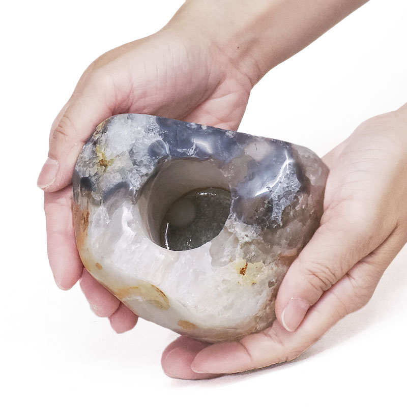 Natural River Agate Tealight Candle Holder 11 Natural River Agate Tealight Candle Holder | Crystal Factory