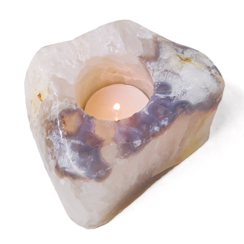 Natural River Agate Tealight Candle Holder 6 Natural River Agate Tealight Candle Holder | Crystal Factory