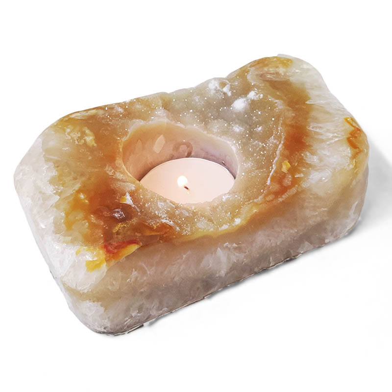 Natural River Agate Tealight Candle Holder 8 Natural River Agate Tealight Candle Holder | Crystal Factory