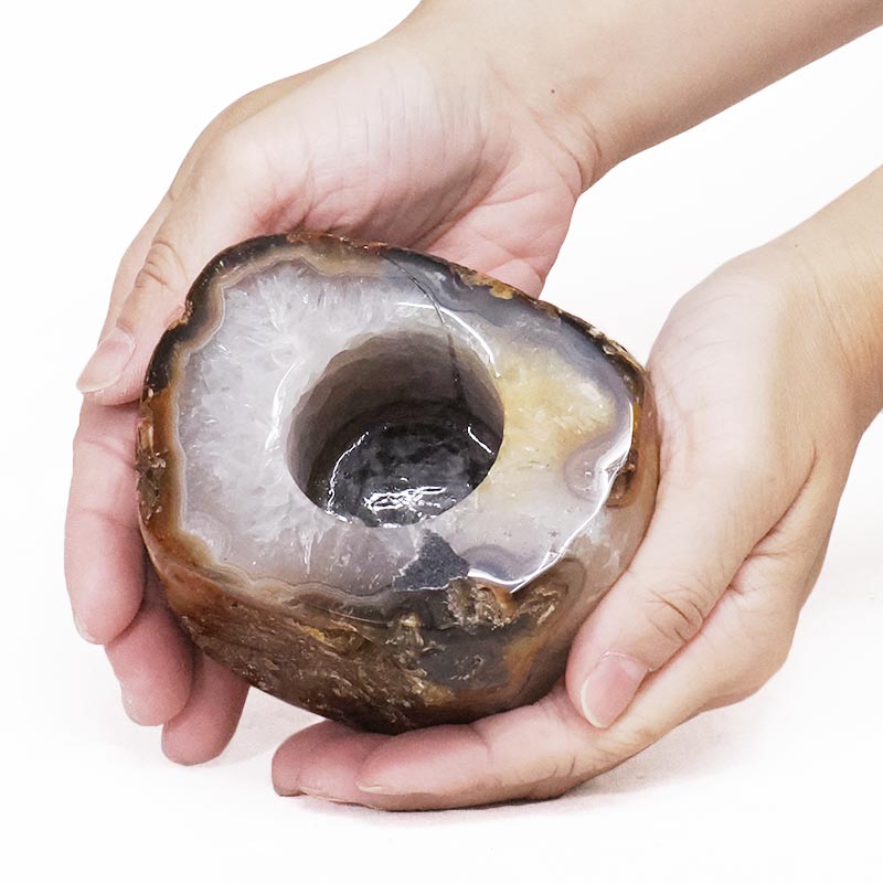 Natural River Agate Tealight Candle Holder 12 Natural River Agate Tealight Candle Holder | Crystal Factory