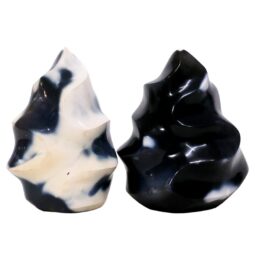 Madagascar Orca Agate Flame Set of 2 P2136 | Crystal Factory