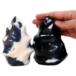 Madagascar Orca Agate Flame Set of 2 P2136 | Crystal Factory