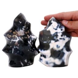 Madagascar Orca Agate Flame Set 2 P2137 | Crystal Factory