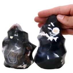 Madagascar Orca Agate Flame Set 2 P2138 | Crystal Factory