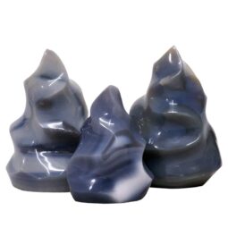 Madagascar Orca Agate Flame Set 3 P2139 | Crystal Factory