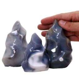 Madagascar Orca Agate Flame Set 3 P2139 | Crystal Factory
