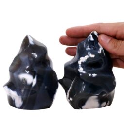 Madagascar Orca Agate Flame Set 3 P2141 | Crystal Factory