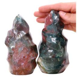Madagascar Ocean Jasper Flame Set 2 P2143 | Crystal Factory