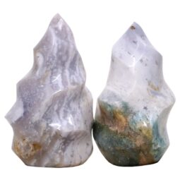Madagascar Ocean Jasper Flame Set 2 P2144 | Crystal Factory