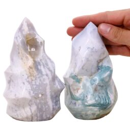 Madagascar Ocean Jasper Flame Set 2 P2144 | Crystal Factory