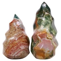 Madagascar Ocean Jasper Flame Set 2 P2147 | Crystal Factory